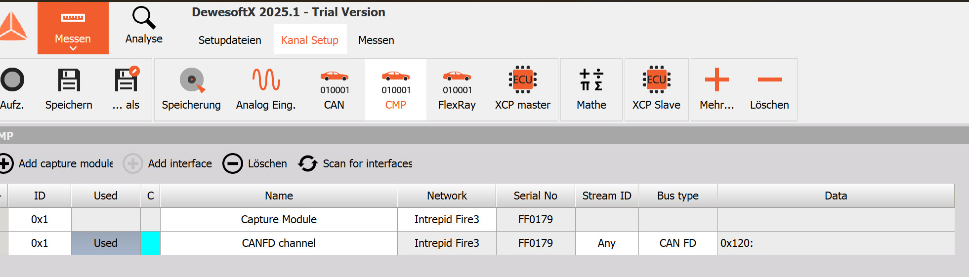 Scan interface